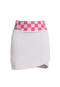 High-Waisted Checkered Asymmetric Skirt132778092413170