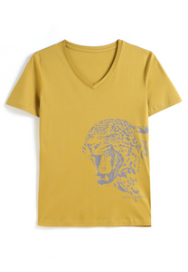 Women’s Leopard Graphic Print V-Neck T-Shirt132778323263730