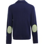 Load image into Gallery viewer, Navy Blue and Green Merino Cardigan
