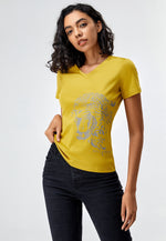 将图片加载到图库查看器，Women’s Leopard Graphic Print T-Shirt (Leopard animal T-shirt, limited edition)
