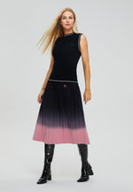 将图片加载到图库查看器，Women&#39;s Merino Gradient Pleated Skirt
