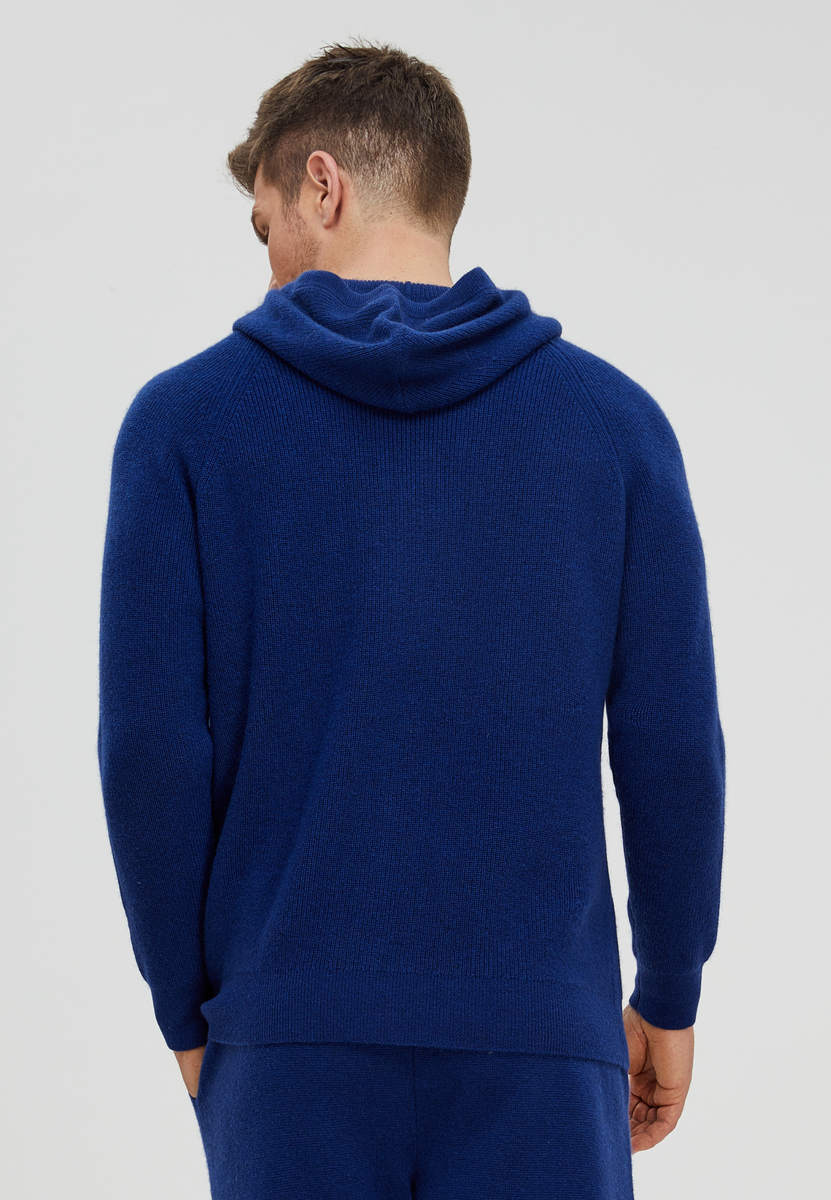 Ribbed Cashmere Full Zipper Hoodie