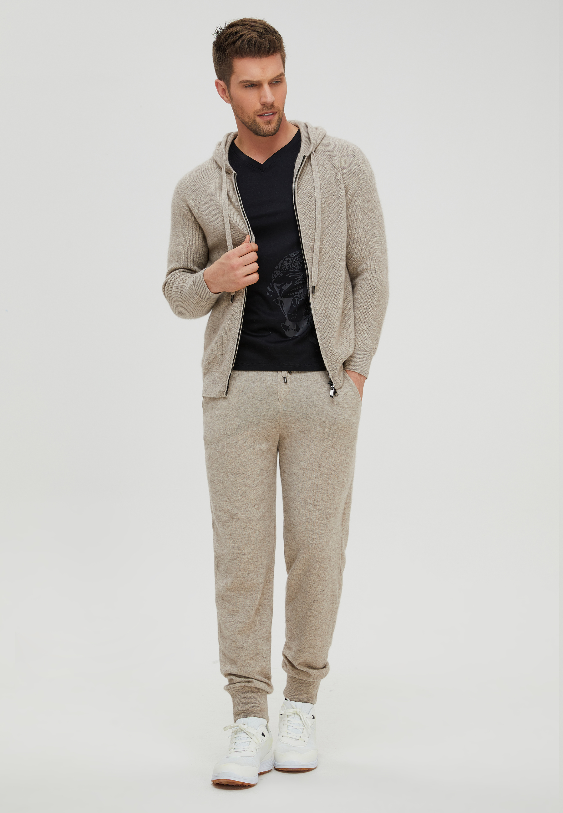 Ribbed Cashmere Jogger