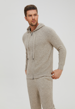 Load image into Gallery viewer, Ribbed Cashmere Full Zipper Hoodie
