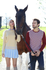 Lade das Bild in den Galerie-Viewer, Men’s Checker Print Cashmere Merino Fantasy Sweater
