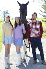 将图片加载到图库查看器，Merino Wool Cashmere | Winter Checkered Sweater | Checkered Long Sleeve | Bellemere New York
