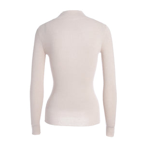 Fitted Mock-Neck Sweater (White Worsted Cashmere Staple)1213356934103208