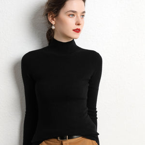 Fitted Mock-Neck Sweater (White Worsted Cashmere Staple)2613224496169128