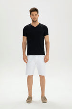 Carica l&#39;immagine nel visualizzatore di Gallery, Classic Men V Neck Mercerized Cotton T shirt
