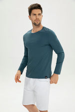 Carica l&#39;immagine nel visualizzatore di Gallery, Men Crew-Neck Long Sleeves Cotton T-Shirt
