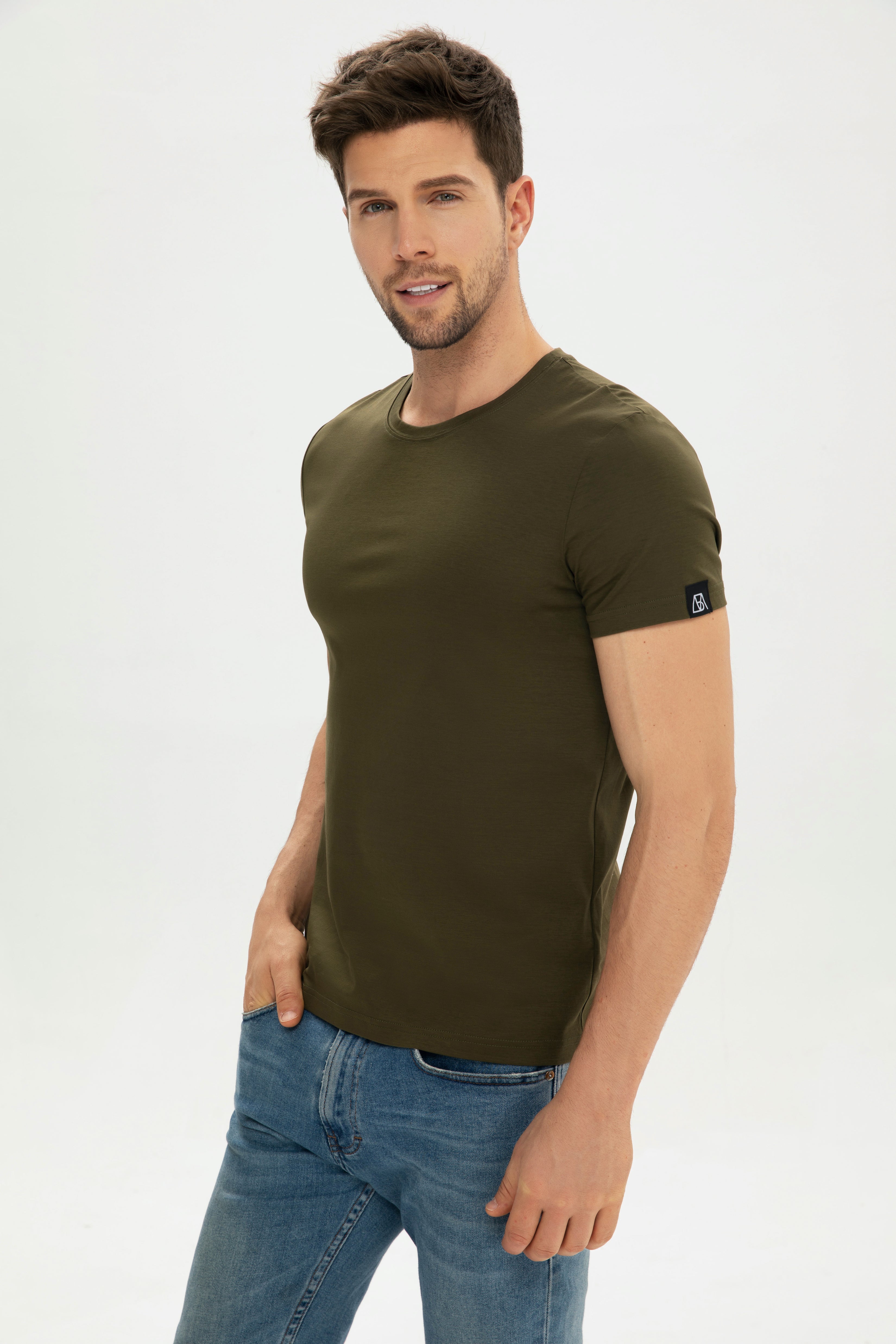 Men Crew-Neck Cotton T-Shirt (185G)