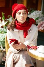 Load image into Gallery viewer, Red Fur beret set
