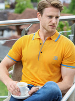 将图片加载到图库查看器，Men’s Two-Tone Contrast Tencel Polo | Orange Size S M L XL XXL | Bellemere New York 100% Sustainable Fashion | 100% Tencel | Tennis &amp; Golf Polo Shirt
