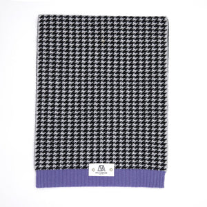 Houndstooth Scarf (Multicolor Cashmere with Rib Details)2131425050411250