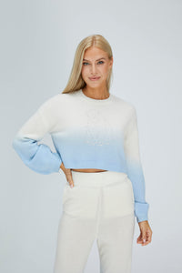 Polar Bear Gradient Cashmere Cropped Sweater-Pant SET (With Crystal Touch)831163992899826