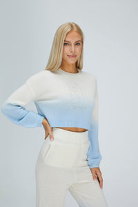 Polar Bear Gradient Cashmere Cropped Sweater-Pant SET (With Crystal Touch)1031163998109938