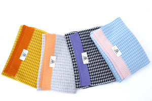 Houndstooth Scarf (Multicolor Cashmere with Rib Details)931425049526514