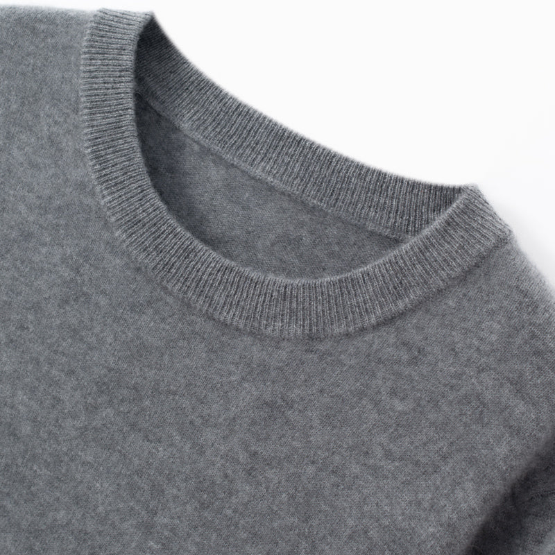 Solid Crew Neck Cashmere Sweater