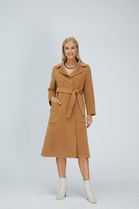 Relaxed Cashmere Blend Coat with Belt1331559966556402