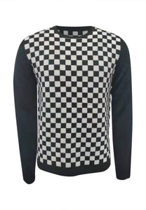Checker Print Cashmere Merino Sweater1232140561678578