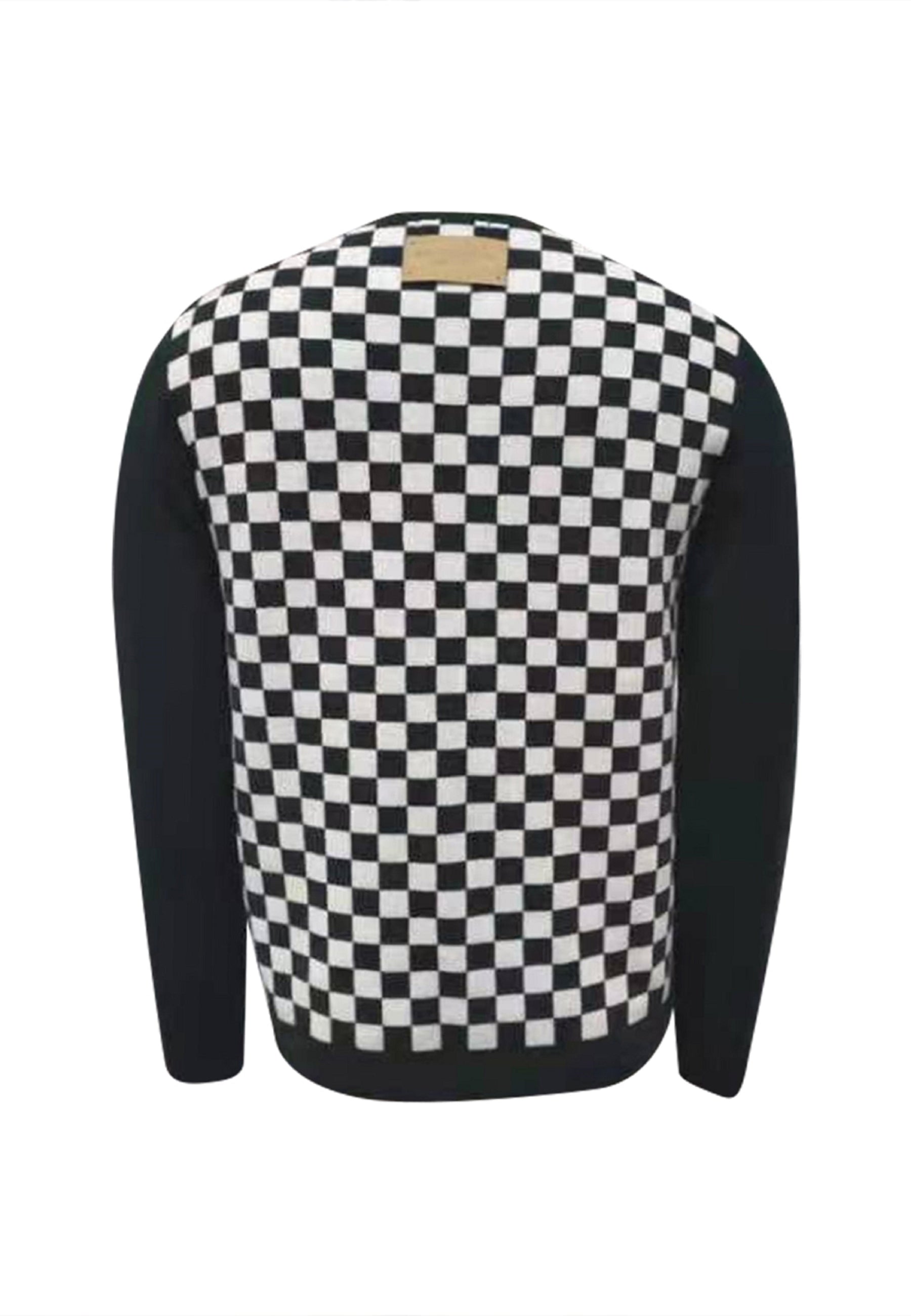 Checker Print Cashmere Merino Sweater