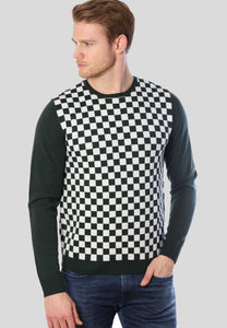 Checker Print Cashmere Merino Sweater1931718791446770
