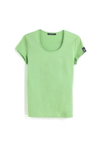 Load image into Gallery viewer, 135G Ultra light Deep U Neck Mercerized Cotton Women T-shirt - Bellemere New York 
