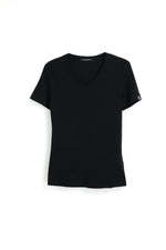 将图片加载到图库查看器，160 classic women v neck mercerized cotton t shirt
