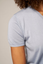 将图片加载到图库查看器，Silk Cashmere V-Neck T-Shirt
