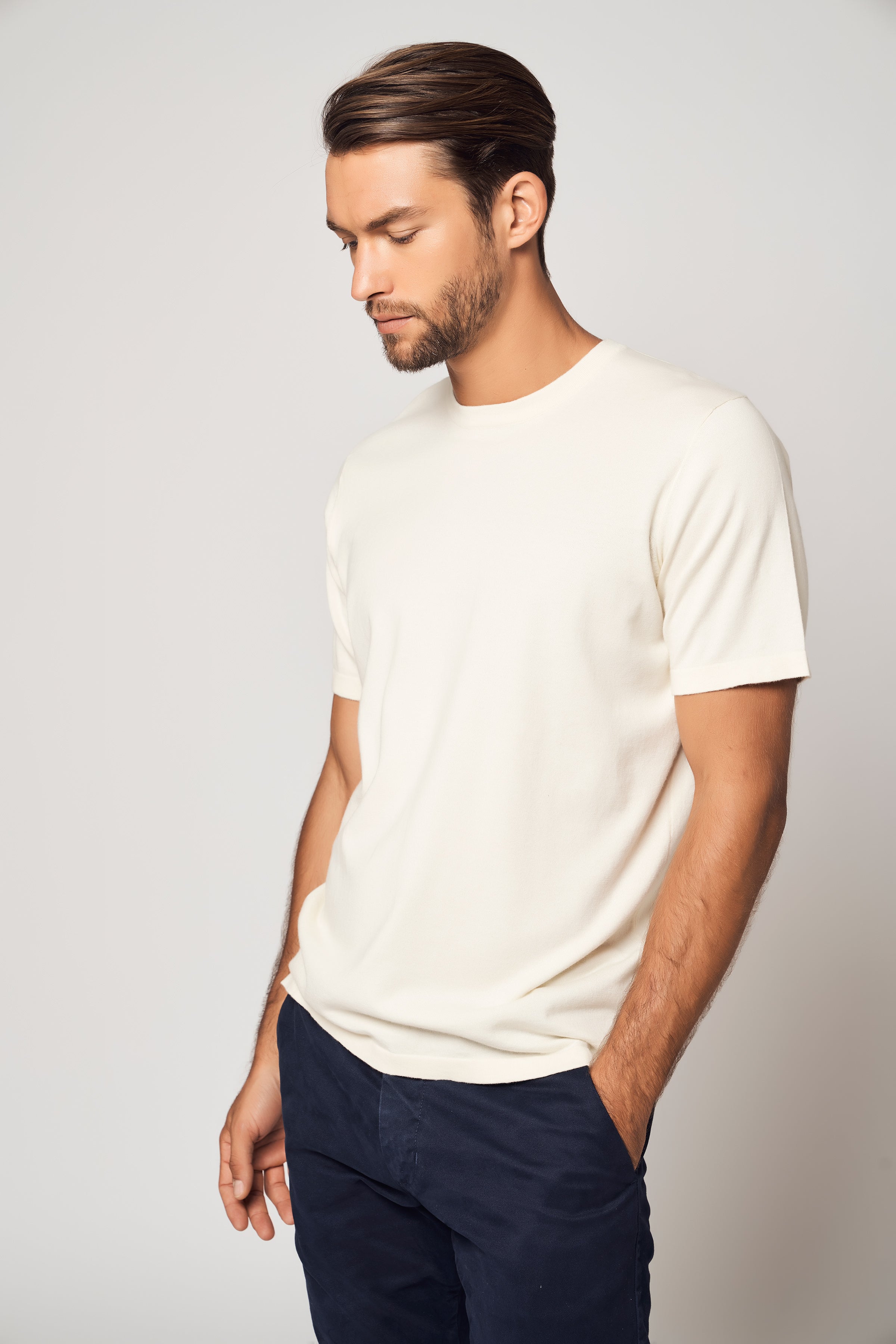 Short-Sleeve Cotton Cashmere T-shirt