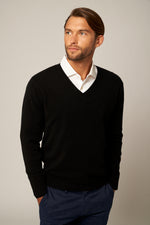 Load image into Gallery viewer, Solid V-Neck Merino Sweater
