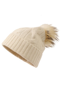 Soft Cable-Knit Mongolian Cashmere Beanie1432158458544370