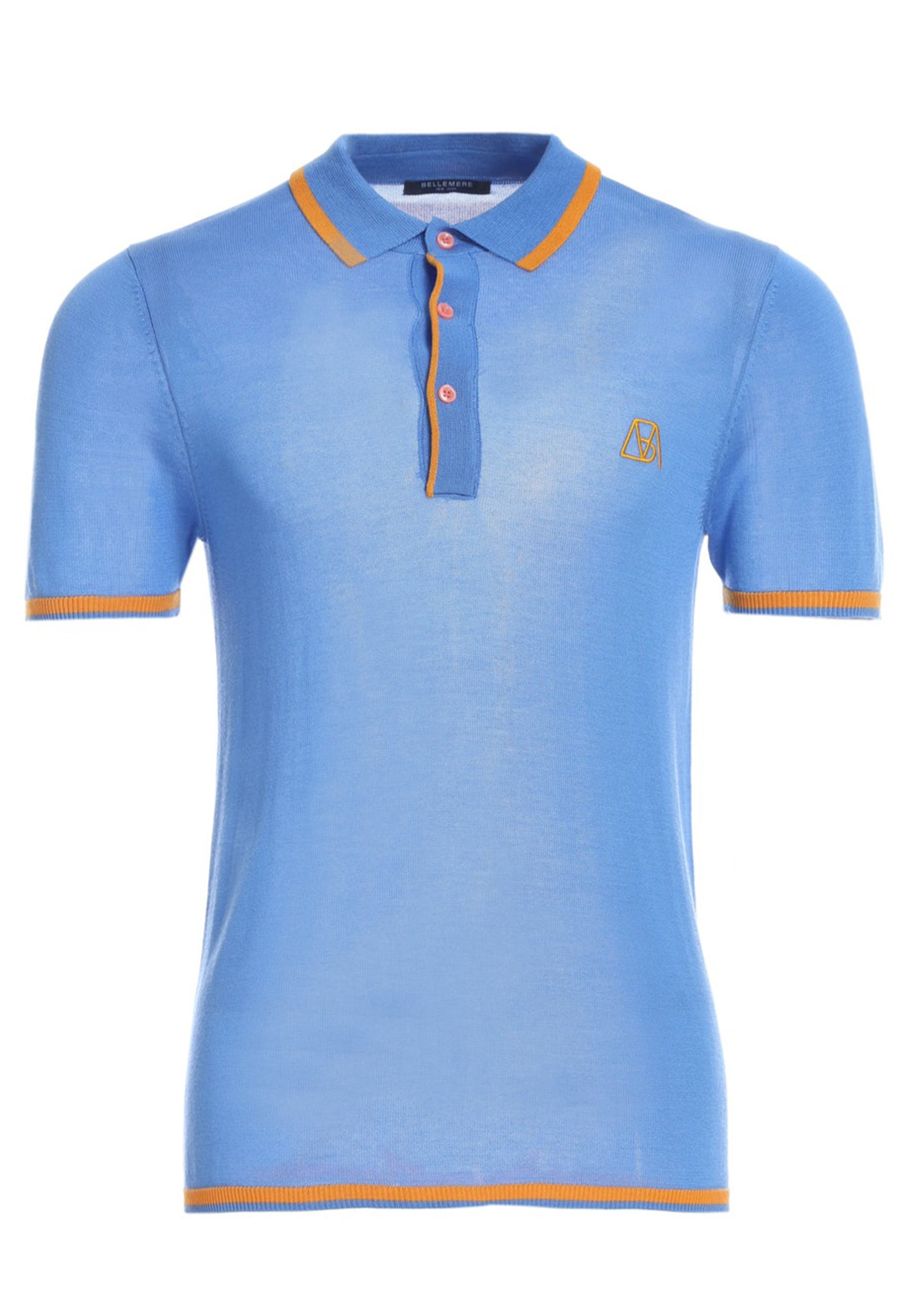 Men’s Two-Tone Contrast Tencel Polo | Blue Size S M L XL XXL | Bellemere New York 100% Sustainable Fashion | 100% Tencel | Tennis & Golf Polo Shirt