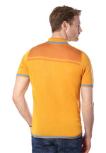 Carica l&#39;immagine nel visualizzatore di Gallery, Men’s Two-Tone Contrast Tencel Polo | Orange Size S M L XL XXL | Bellemere New York 100% Sustainable Fashion | 100% Tencel | Tennis &amp; Golf Polo Shirt
