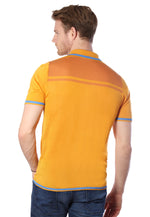 Carica l&#39;immagine nel visualizzatore di Gallery, Men’s Two-Tone Contrast Tencel Polo | Orange Size S M L XL XXL | Bellemere New York 100% Sustainable Fashion | 100% Tencel | Tennis &amp; Golf Polo Shirt
