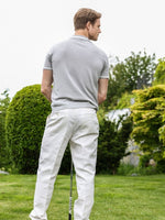 将图片加载到图库查看器，Tencel Polo With Stripe Detail | Grey Size S M L XL | Bellemere New York 100% Sustainable Fashion | 100% Tencel | Tennis &amp; Golf Polo Shirt
