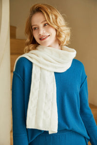 Solid Cable-Knit Cashmere Scarf2524862092820722