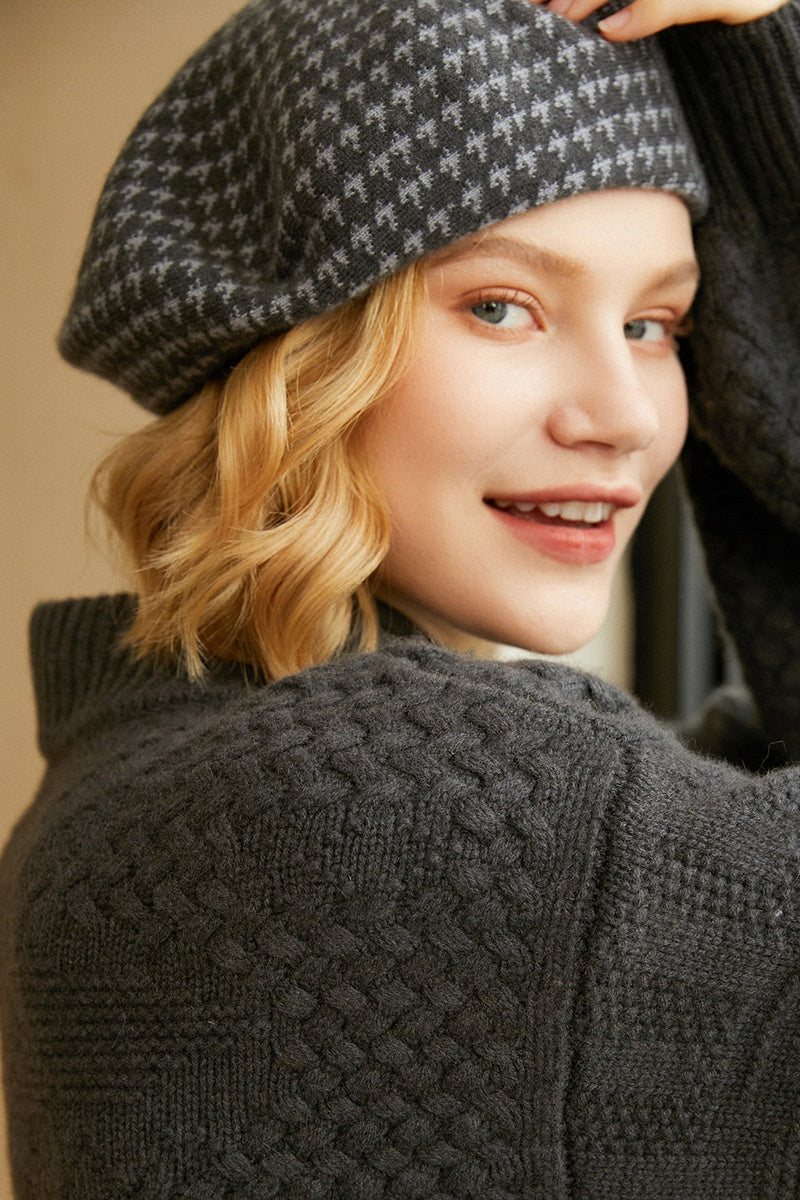 Mixed Patterned Cashmere Beret