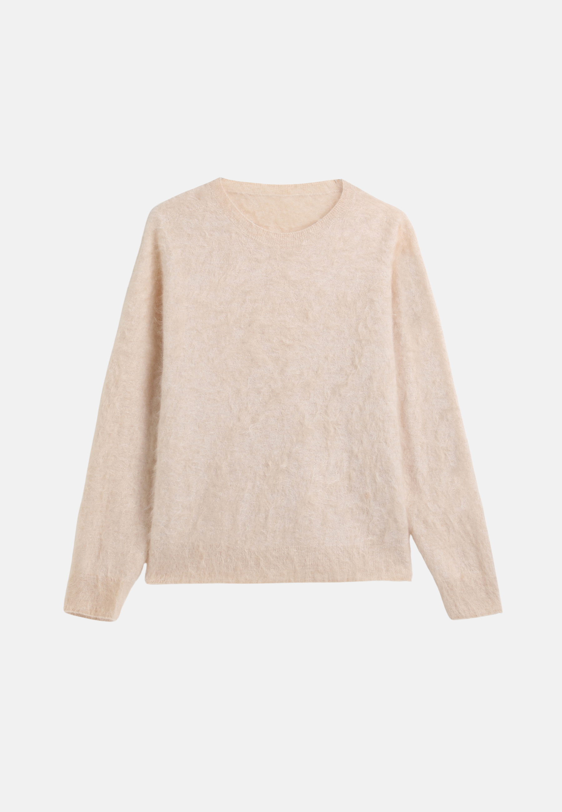 Brushed Silk Cashmere Crew-Neck Sweater