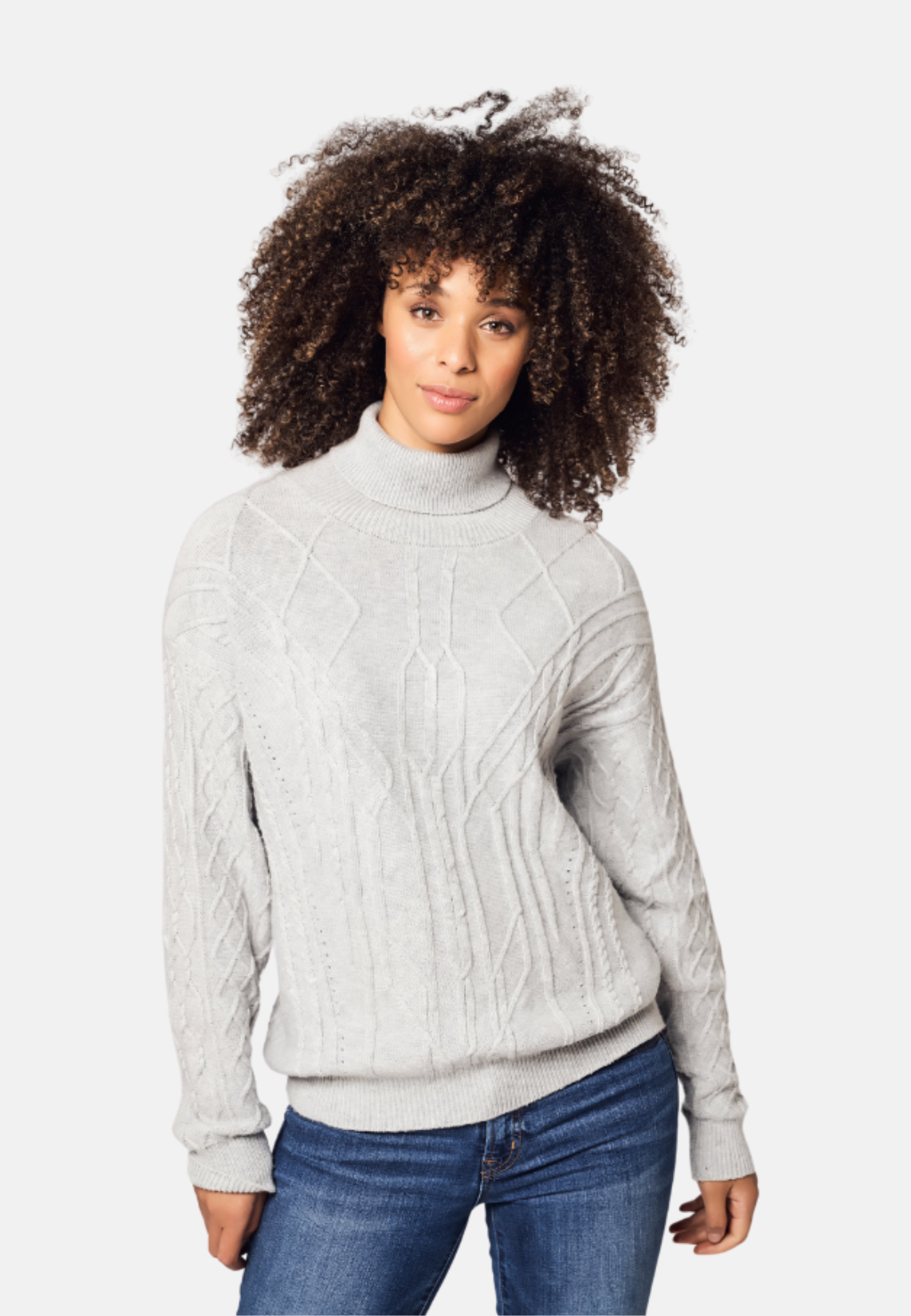 Diamond Knit Turtleneck Cashmere Sweater