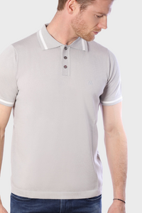 Tencel Polo Shirt with Stripe Detail136073427206386