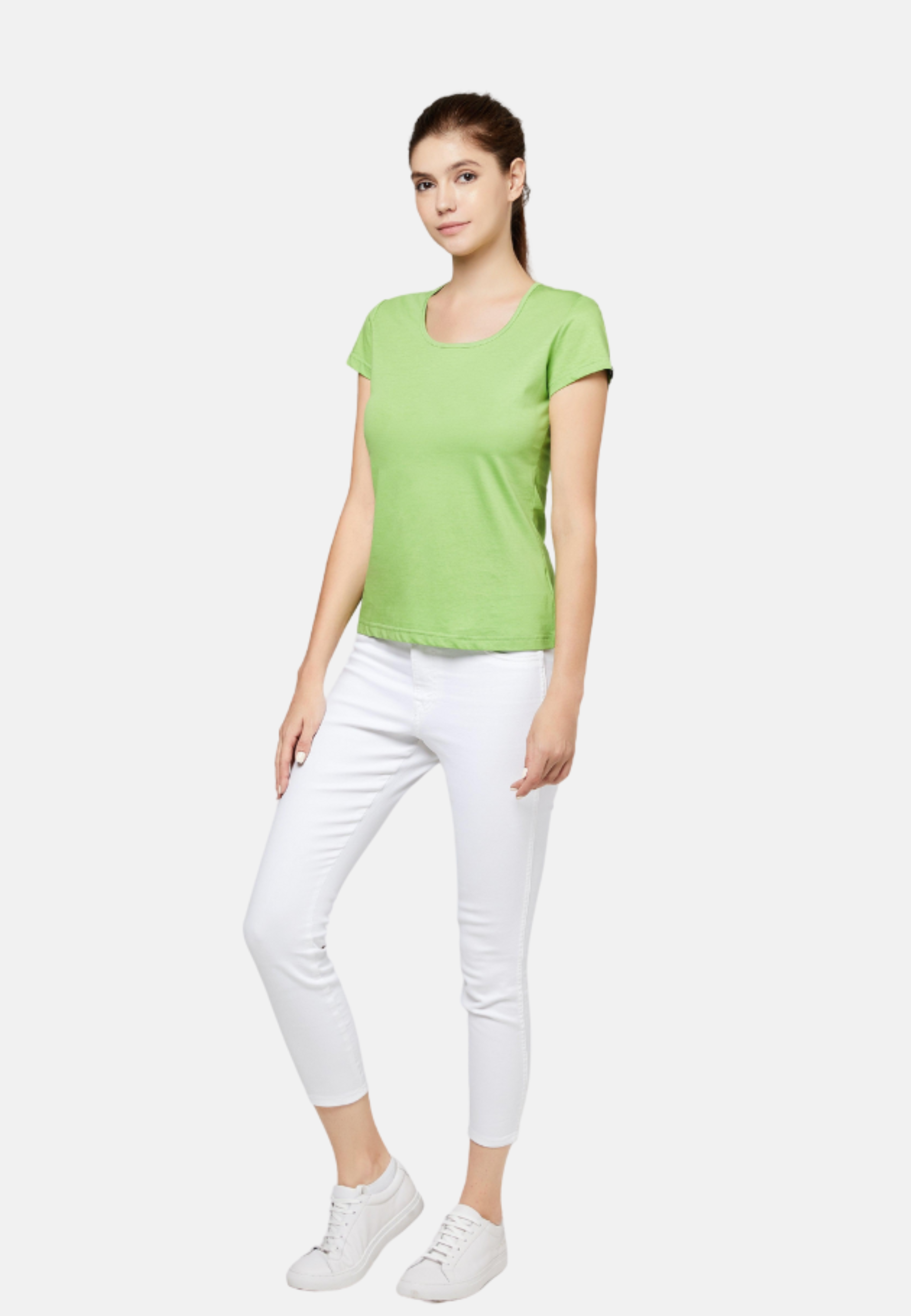 Posh Women's Cotton U Sharp Slim Fit T-Shirt (135g)