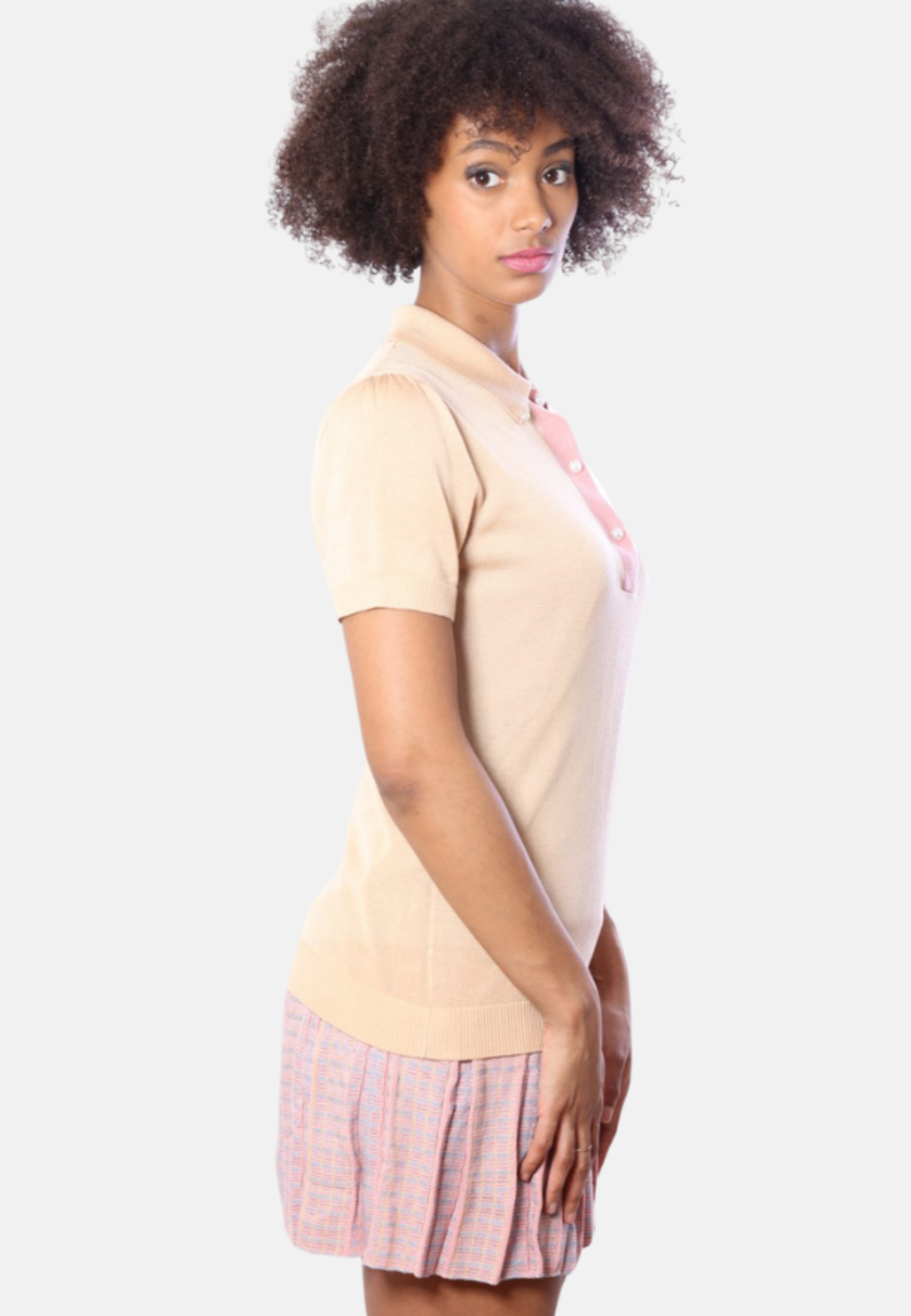 Women’s Chic Two-Tone Tencel Polo