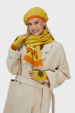 Charger l&#39;image dans la galerie, Houndstooth Scarf (Multicolor Cashmere with Rib Details)
