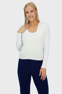 Classy Women's Brushed-Cashmere Vest1036083437043954