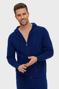 Ribbed Cashmere Full Zipper Hoodie536084856652018