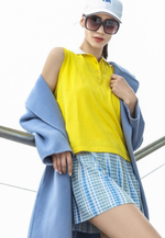 Lade das Bild in den Galerie-Viewer, Cotton Cashmere Sleeveless Polo Shirt
