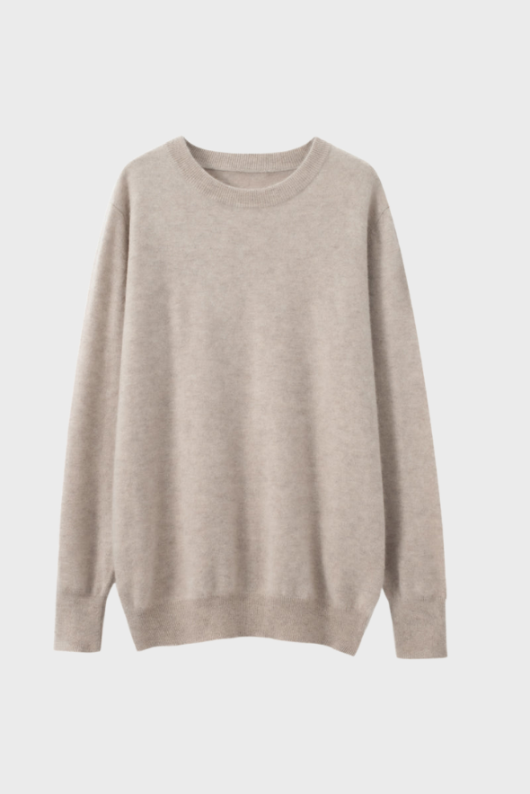 Solid Crew Neck Cashmere Sweater