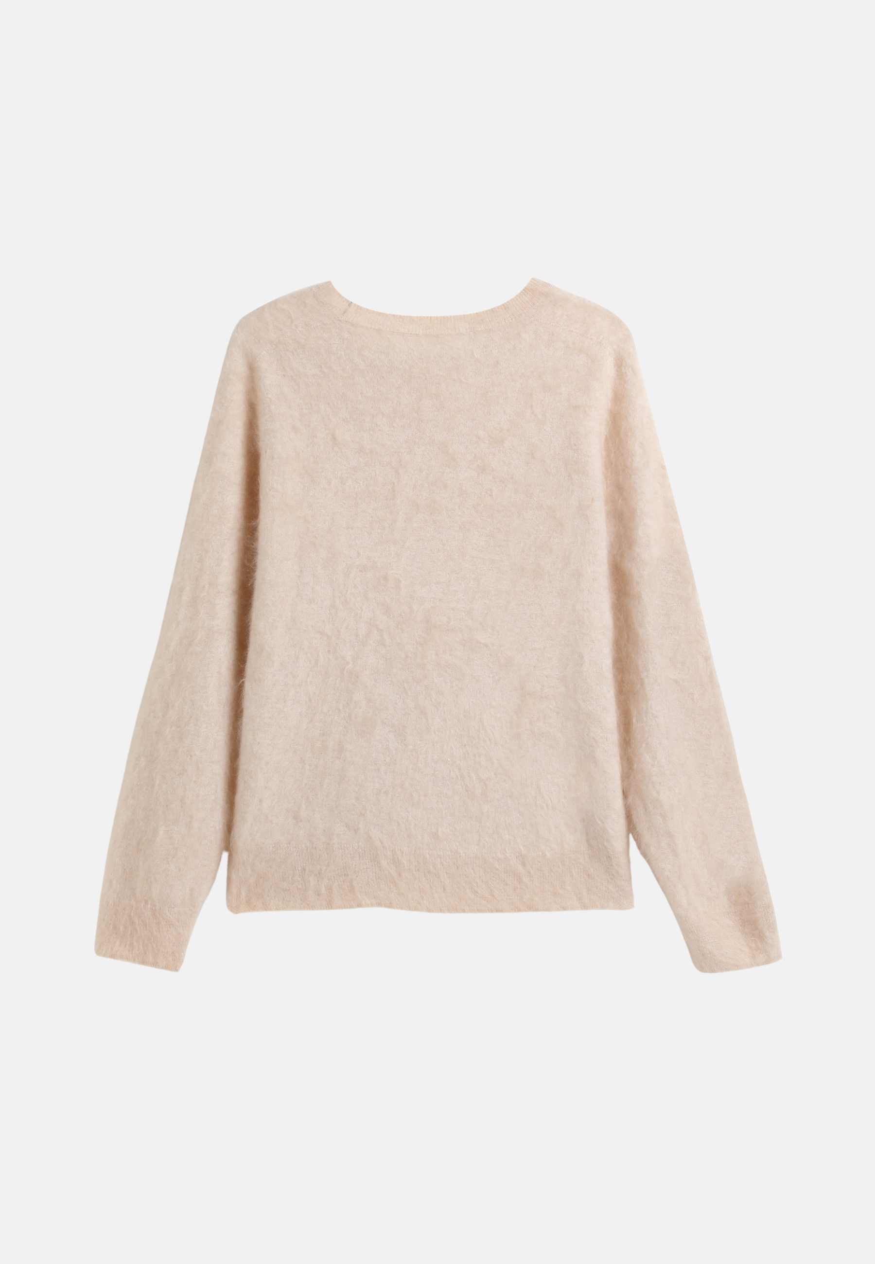 Brushed Silk Cashmere Crew-Neck Sweater