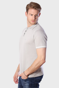 Tencel Polo Shirt with Stripe Detail236073427009778